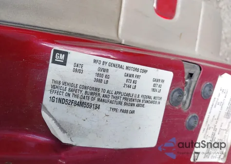 2004 Chevrolet Classic z USA, uszkodzony, nr VIN 1G1ND52F84M559134